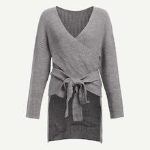 Shein Crisscross Asymmetrical Wrap Jumper