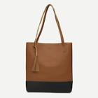 Shein Tassel Decor Two Tone Shopper Bag