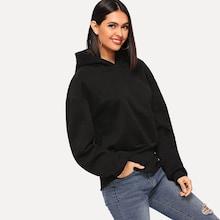 Shein Solid Drop Shoulder Hoodie