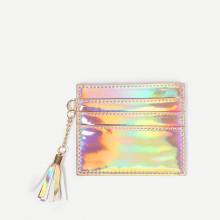 Shein Iridescent Pu Purse With Tassel