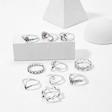 Shein Flower & Leaf Detail Ring Set 10pcs