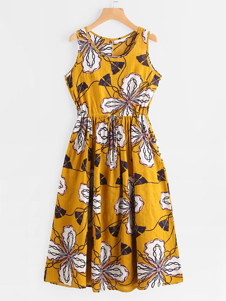 Shein All Over Florals Circle Dress