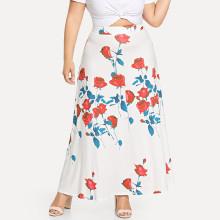 Shein Plus Rose Print Skirt