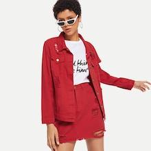 Shein Button Up Destroyed Jacket
