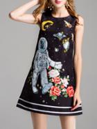 Shein Astronaut Jacquard Beading Sequined Dress
