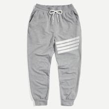 Shein Men Drawstring Waist And Elastic Hem Sweat Pants