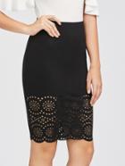 Shein Scalloped Laser Cut Form Fitting Skirt