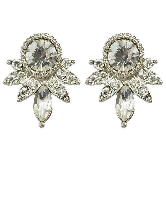 Shein White Rhinestone Small Stud Earrings