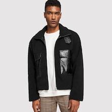 Shein Men Pu Pocket Zipper Teddy Jacket