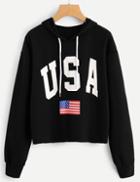 Shein America Flag Print Hoodie