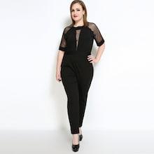 Shein Plus Contrast Mesh Jumpsuit
