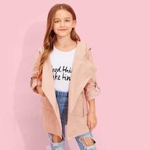 Shein Girls Waist Drawstring Hoodie Jacket