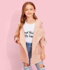 Shein Girls Waist Drawstring Hoodie Jacket