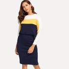 Shein Color Block Top With Skirt
