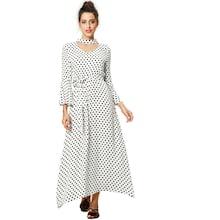 Shein Polka Dot Tie Waist Bell Sleeve Dress