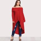 Shein Plus Off Shoulder High Low Tee