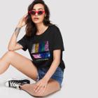 Shein Letter Embroidered Sequin Detail T-shirt