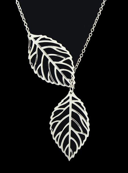 Shein Silver Leaf Chain Necklace