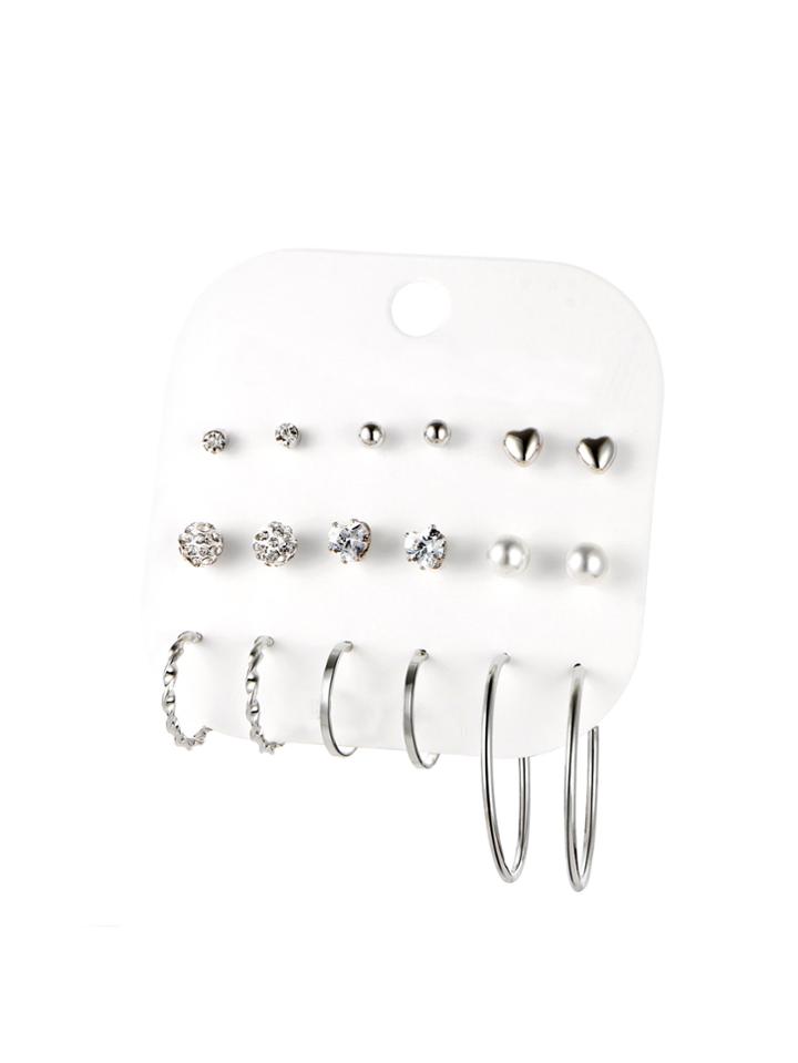 Shein Heart & Hoop Design Earring Set