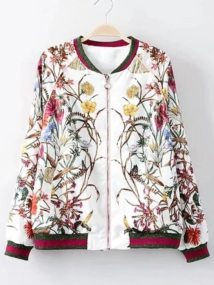 Shein Raglan Sleeve Baseball Jacket