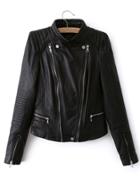 Shein Faux Leather Moto Zip Jacket