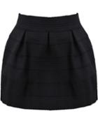 Shein Black Zipper Striped Skirt