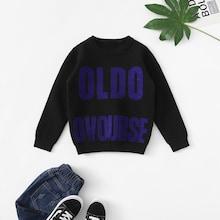 Shein Girls Round Neck Letter Pattern Sweater
