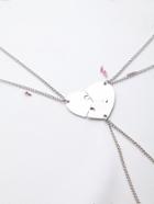 Shein Silver Heart Pendant Necklace Set