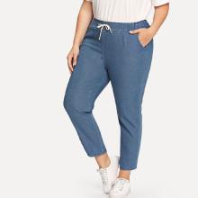 Shein Plus Elastic Waist Drawstring Jeans