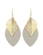 Shein Gold Plated Leaf Shape Earrings