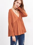 Shein V Neck Cut Out Back T-shirt