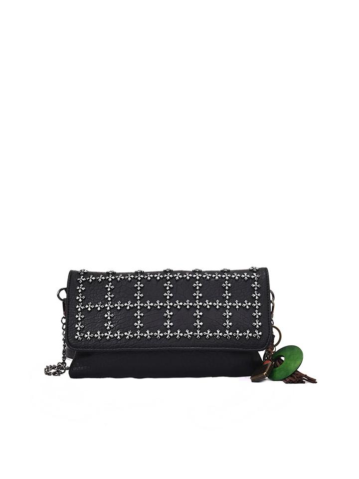 Shein Studded Fold Over Clutch Chain Bag