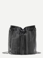 Shein Chain Fringe Design Drawstring Pu Bucket Bag