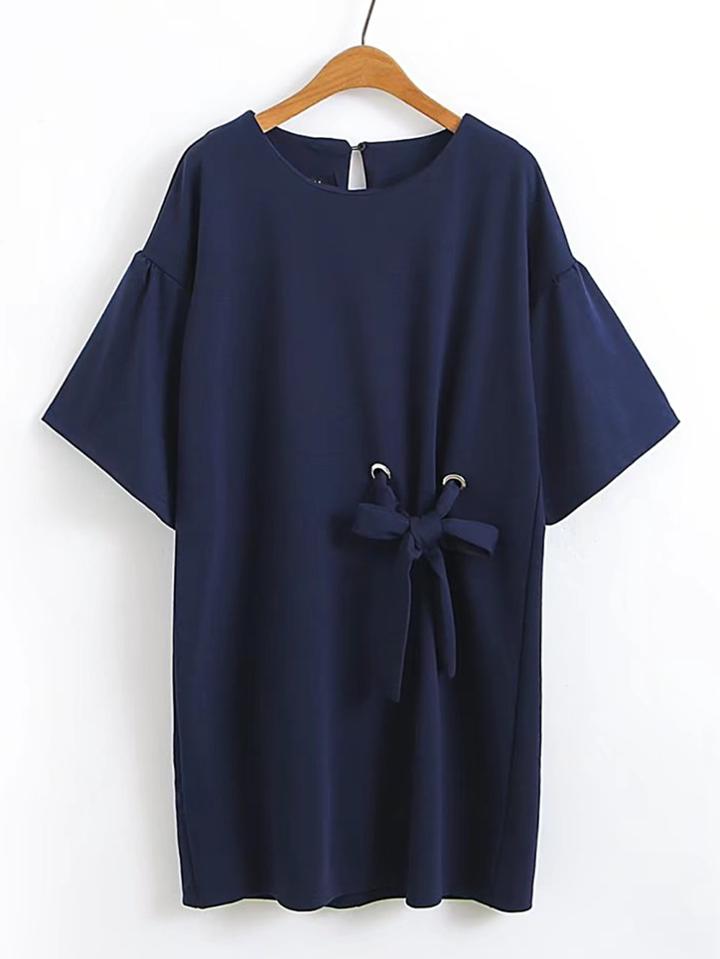 Shein Bell Sleeve Bow Tie Dress