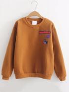Shein Patch Detail Ribbed Trim Sweatshirt