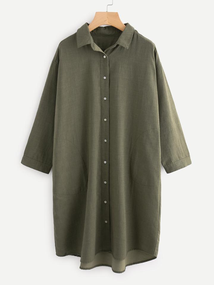 Shein Dolphin Hem Shirt Dress