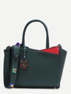 Shein Green Geo Panel Shoulder Bag With Studded Strap