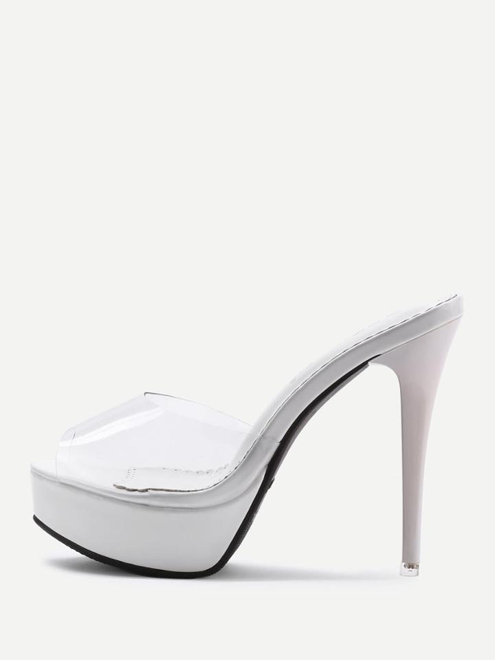 Shein Clear Detail Platform Stiletto Sandals