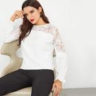 Shein Contrast Lace Blouse