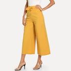 Shein Bow Front Zip Up Side Wide Leg Pants