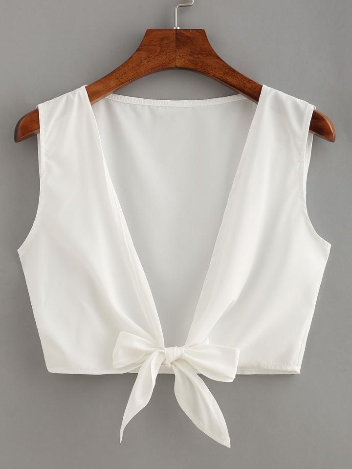 Shein Knot Front Crop Top
