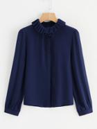 Shein Pleated Collar Blouse