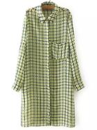Shein Yellow Buttons Front Pocket Plaids Shirt Dress