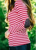 Rosewe Red And White Striped T Shirt