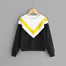 Shein Girls Color Block Tunic Pullover