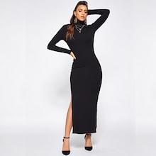 Shein Split Side Rib Knit Fitted Dress