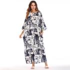 Shein Landscape Print Hidden Pocket Dress