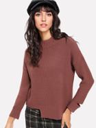 Shein Asymmetrical Hem Cut Out Sweater