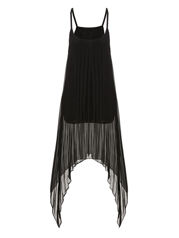 Shein Pleated Asymmetric Chiffon Cami Dress