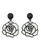 Shein Beige Rose Flower Shape Drop Earrings